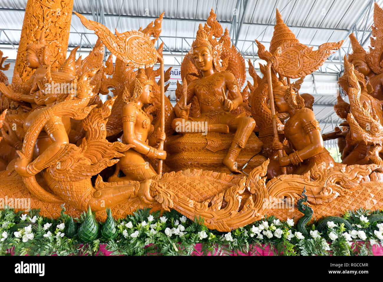 Thailand, Ubon Ratchathani Province, Candle Festival, wax works Stock Photo