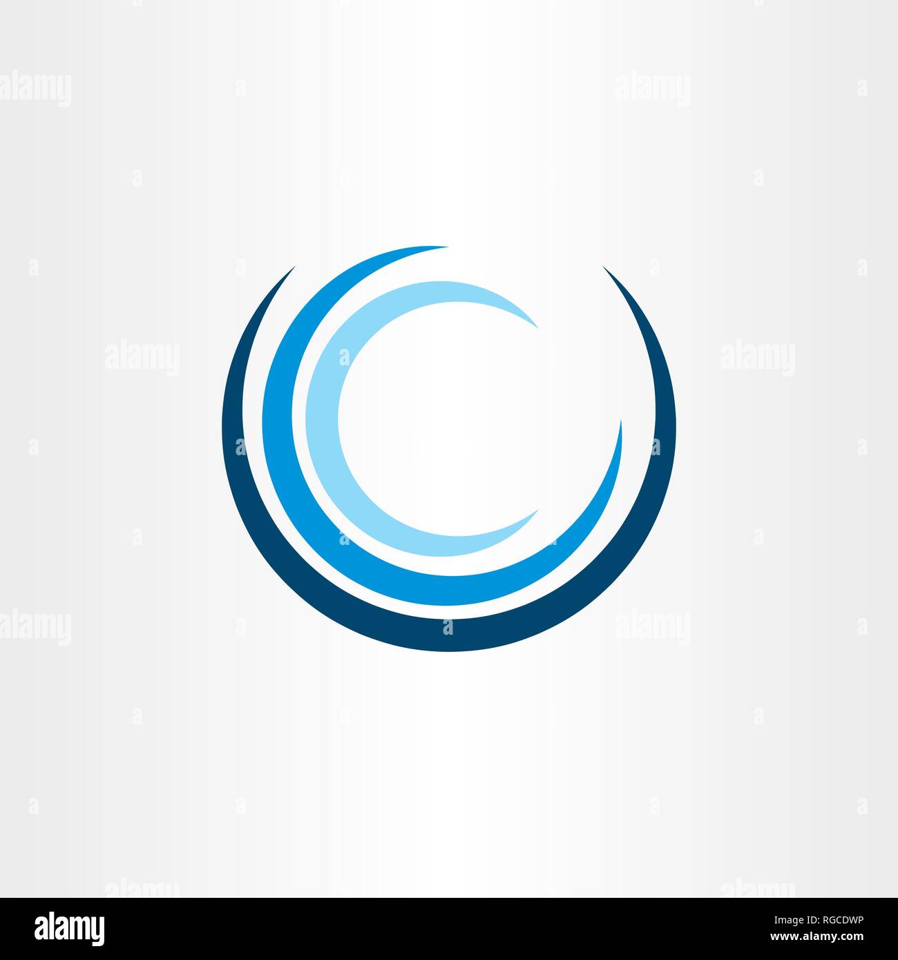 water wave letter o or c tourism logo icon design Stock Vector Image ...