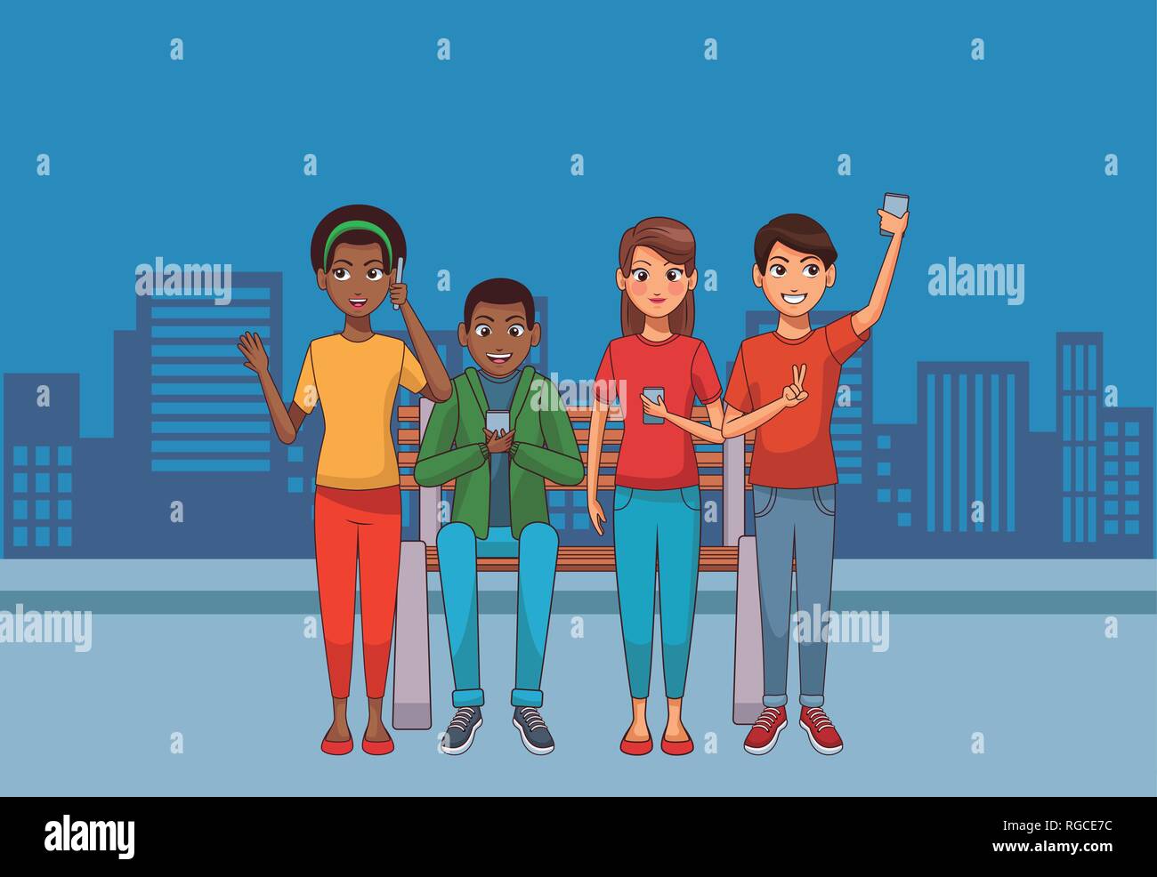 group of friends cartoon Stock Vector Image & Art - Alamy