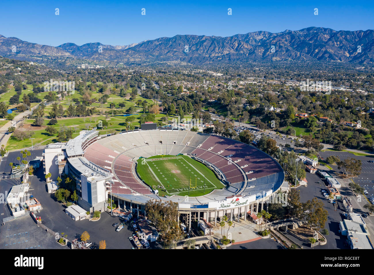 Pasadena, JAN 25: Aerial view of the  famous rose bowl on JAN 25, 2019 at Pasadena, California Stock Photo