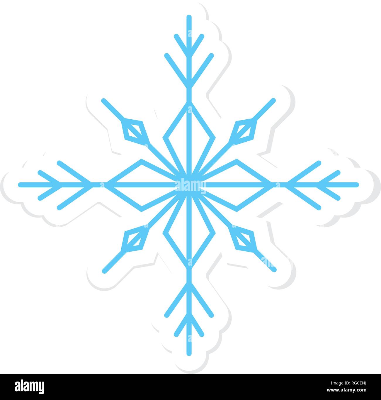 Cute snowflake sticker Stock Vector