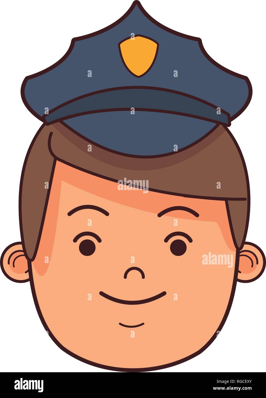police man face cartoon Stock Vector