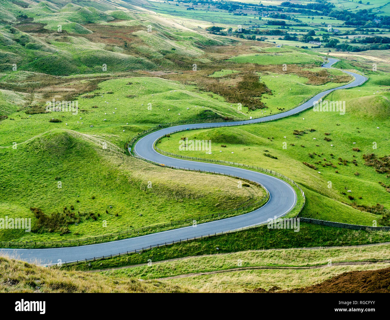 Great Britain, England, Derbyshire, Peak District, Castleton, Mam Tor Stock Photo