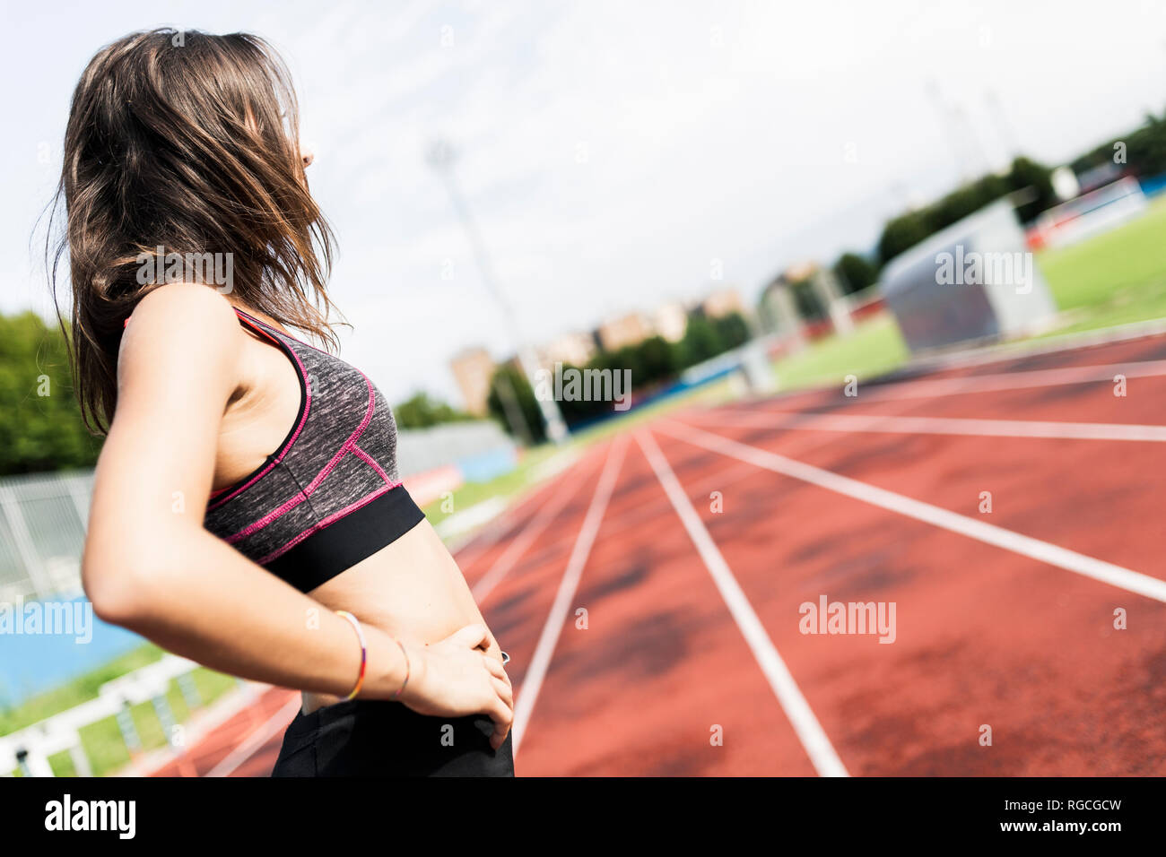 Teen on running track hires stock photography and images Alamy