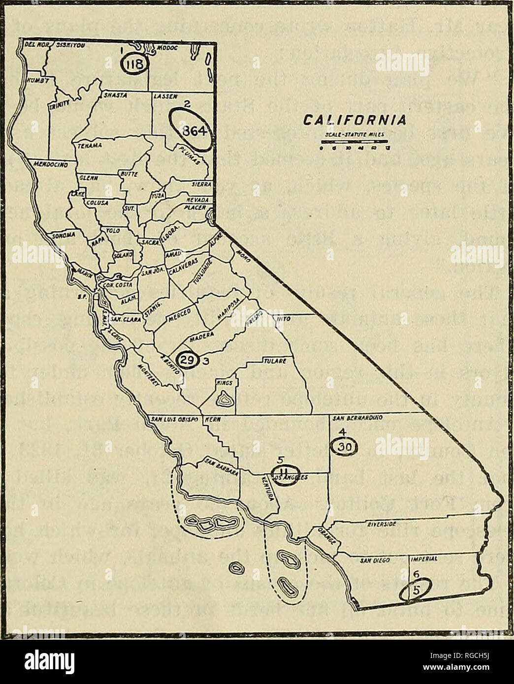 . Bulletin of the U.S. Department of Agriculture. Agriculture; Agriculture. STATUS OP THE PRONGHORJSTED ANTELOPE, 1922-1924 27 The detailed information concerning the distribution and number of antelope now in California has been supplied mainly by M. Hall McAllister, of the California Academy of Sciences; George Neale, executive officer of the Cali- fornia Fish and Game Commission; and F. E. Garlough, of the rodent-control section of the Biological Survey. The distribution of antelope in California is approximately as follows (fig. 4) : 1. John O. Miller reported on February 28, 1923, that th Stock Photo