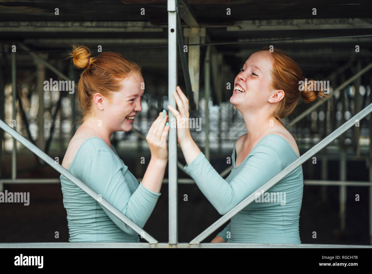 Redheaded twins Stock Photo