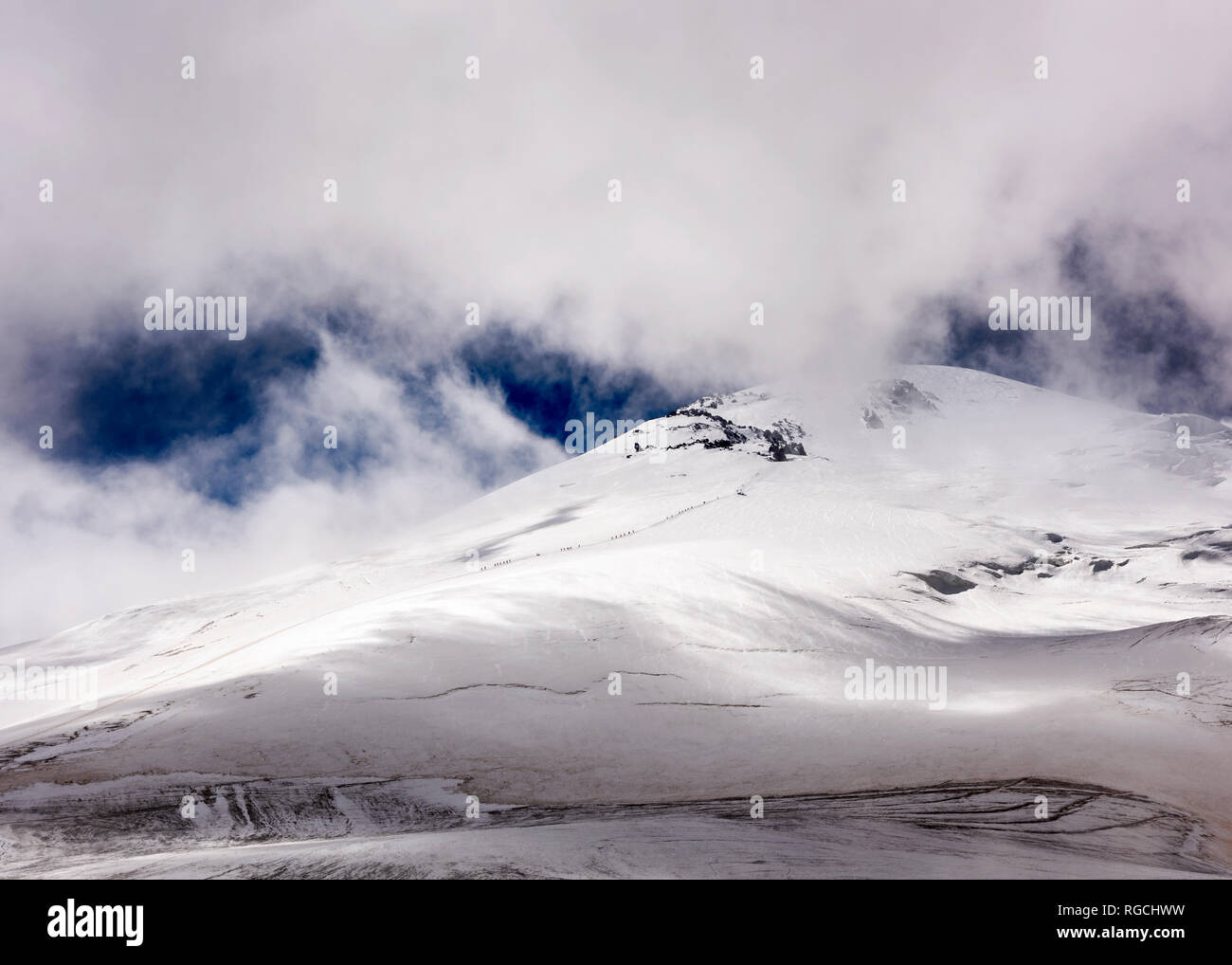 Russia, Upper Baksan Valley, Caucasus, Mount Elbrus Stock Photo