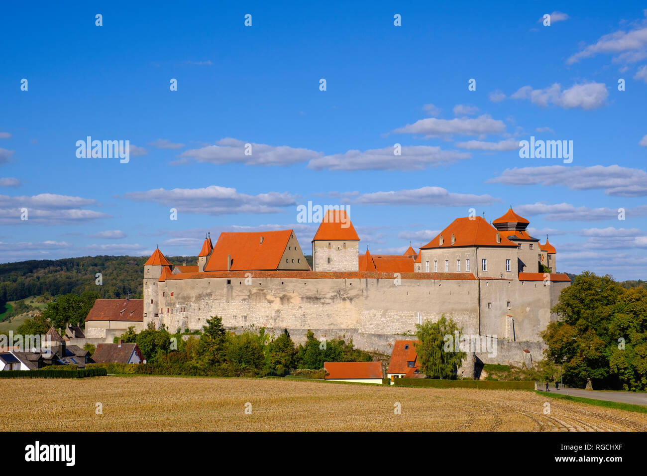 Germany, Bavaria, Swabia, Harburg, Harburg Castle Stock Photo