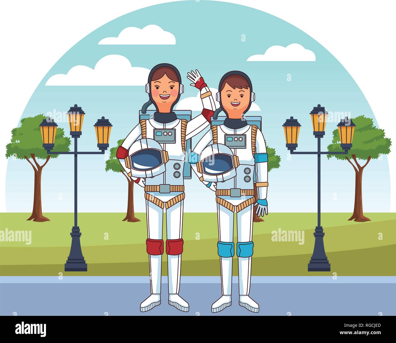 astronaut couple avatar Stock Vector Image & Art - Alamy