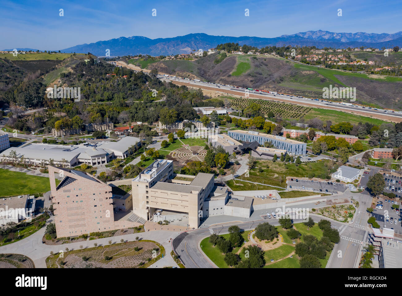 Aerial view of the Cal Poly Pomona campus, California Stock Photo