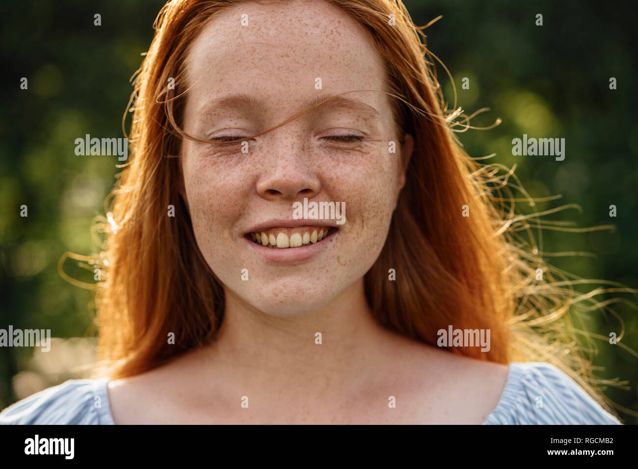 Portrait of redheaded girl Stock Photo
