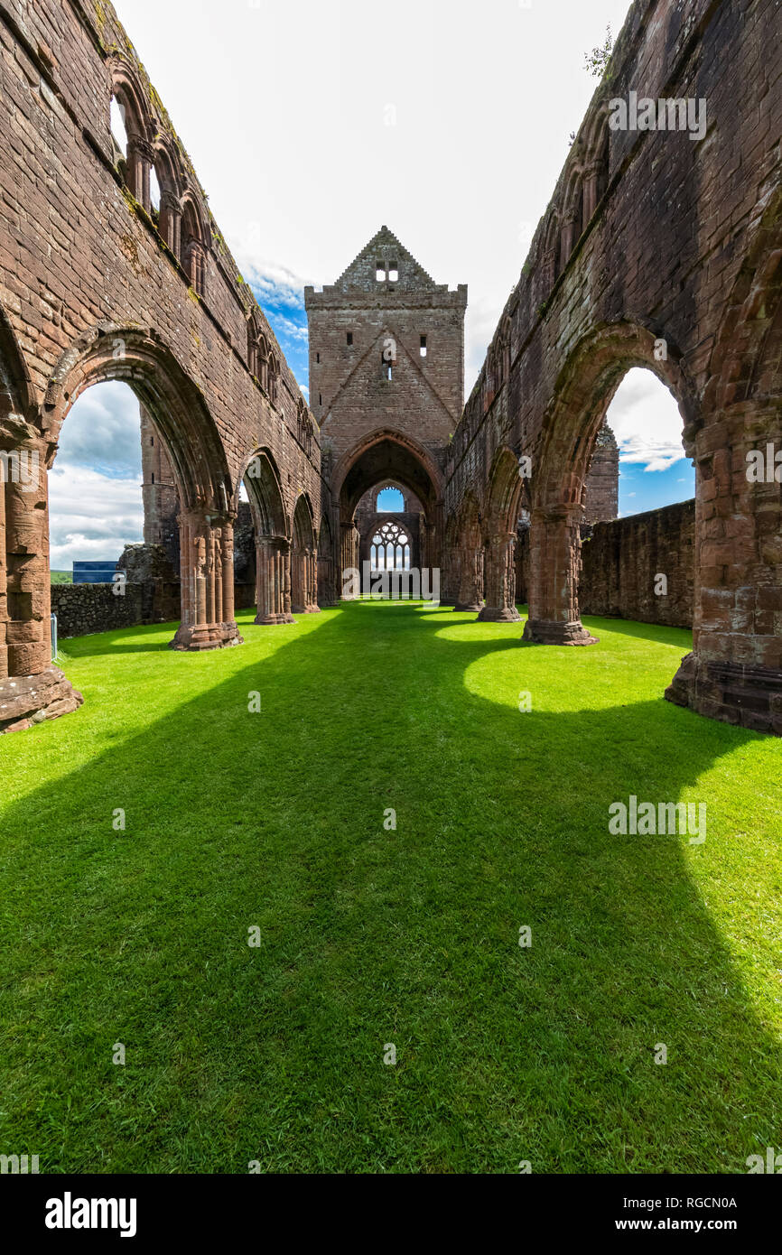 United Kingdom, Scotland, Dumfries and Galloway, Sweetheart Abbey Stock Photo