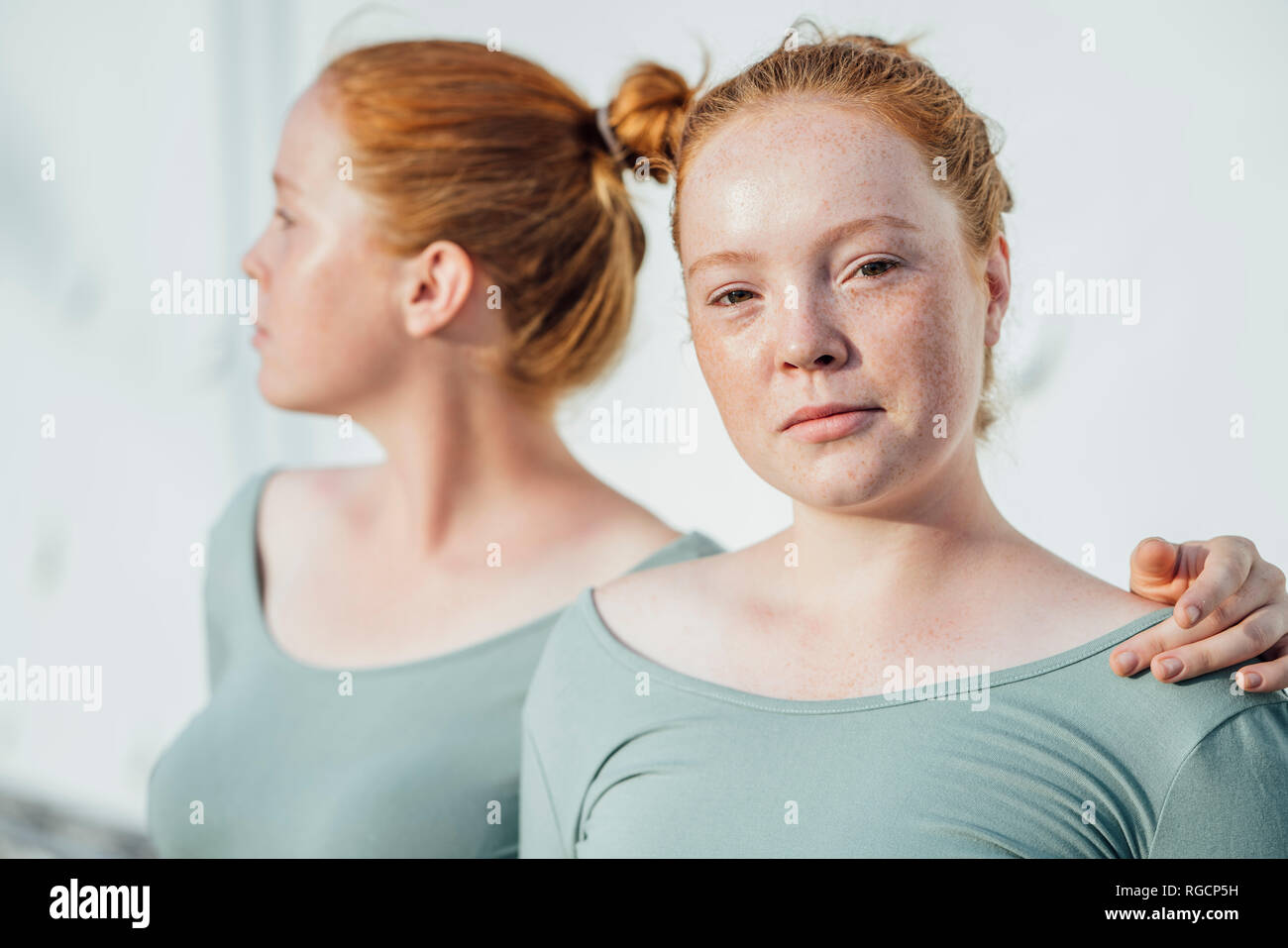 Redheaded twins Stock Photo