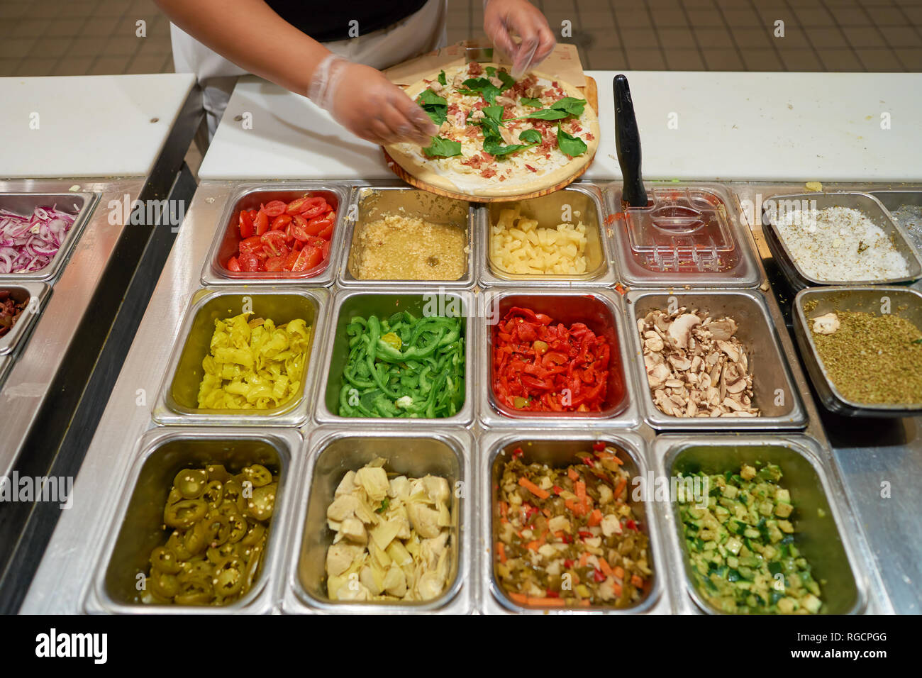 CHICAGO, IL CIRCA MARCH, 2016 inside Blaze Pizza restaurant. Blaze