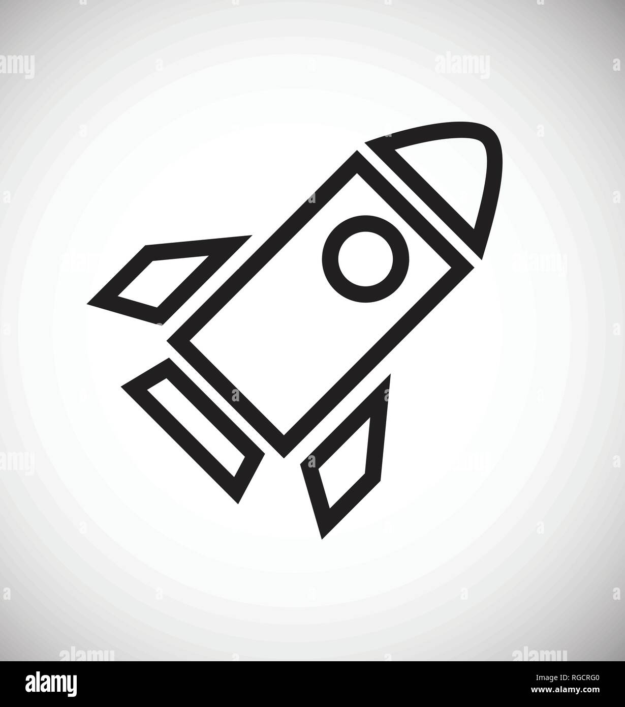 Rocket icon on white background for graphic and web design, Modern