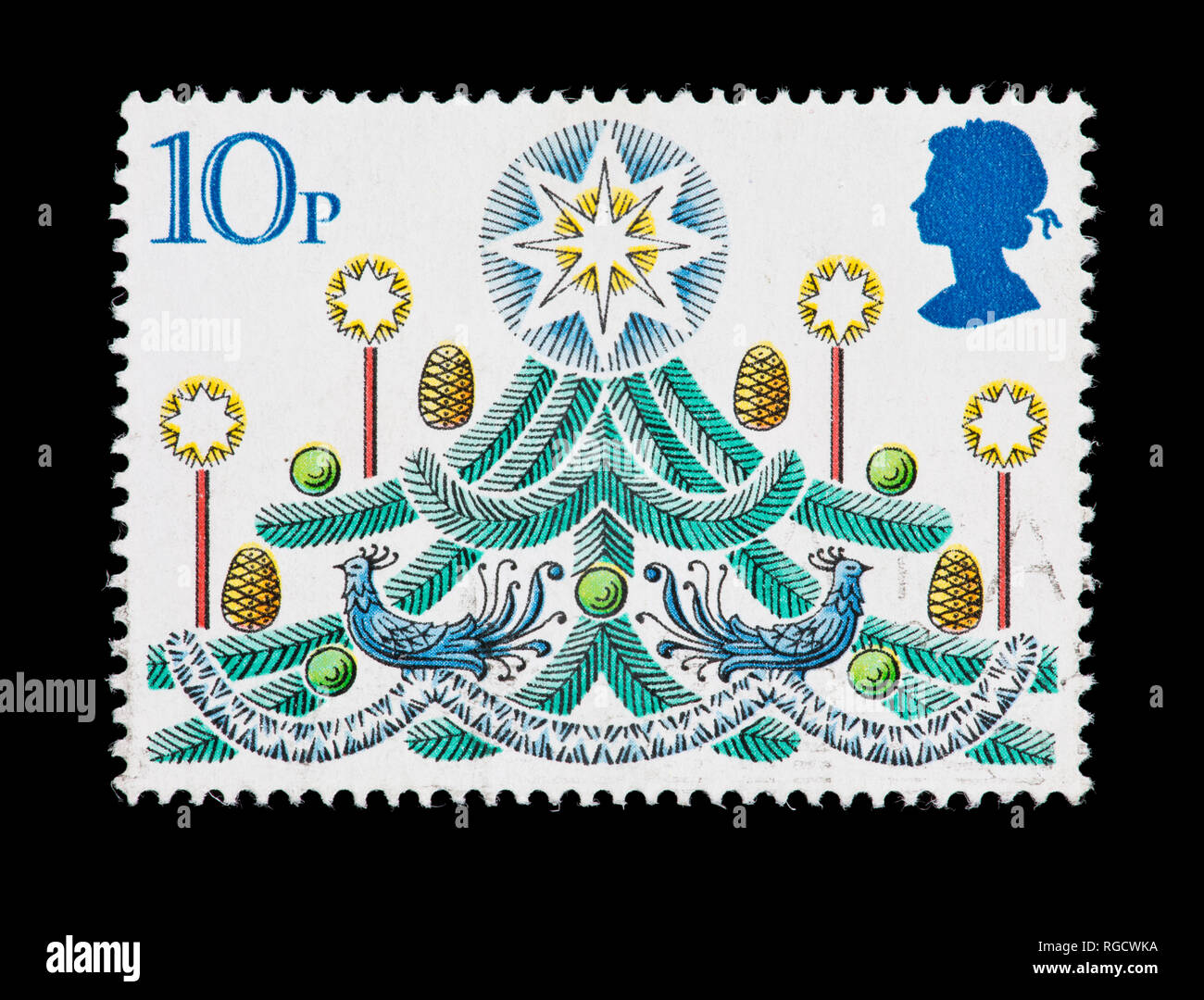 Christmas stamp from great britain hi-res stock photography