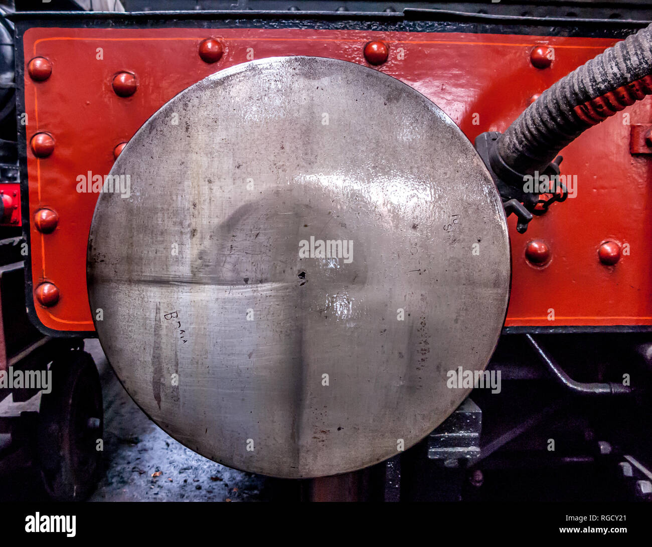 Buffer on GWR loco Stock Photo