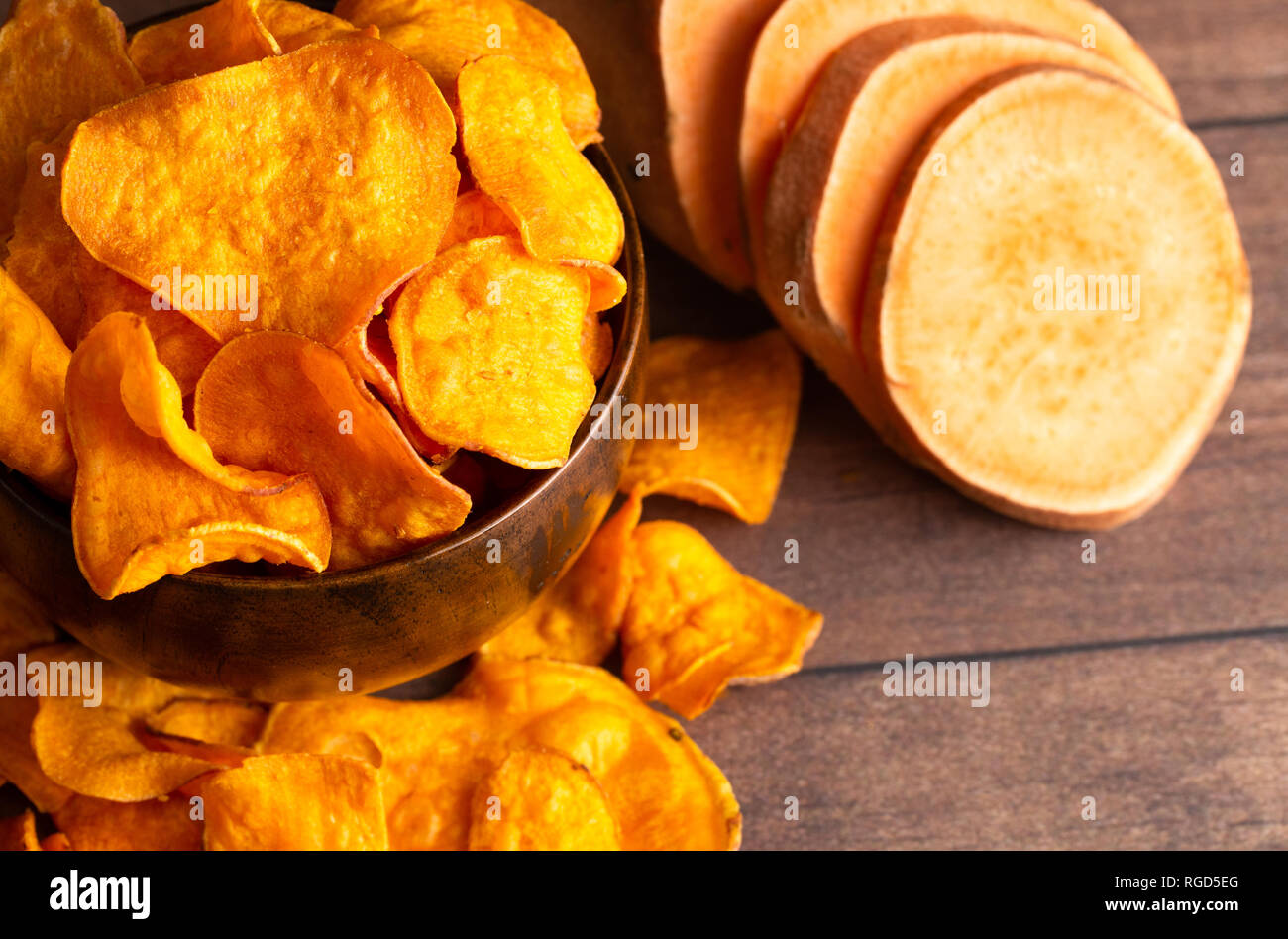Healthy Potato Chips Made with Sweet Potatoes an Alternative to Classic