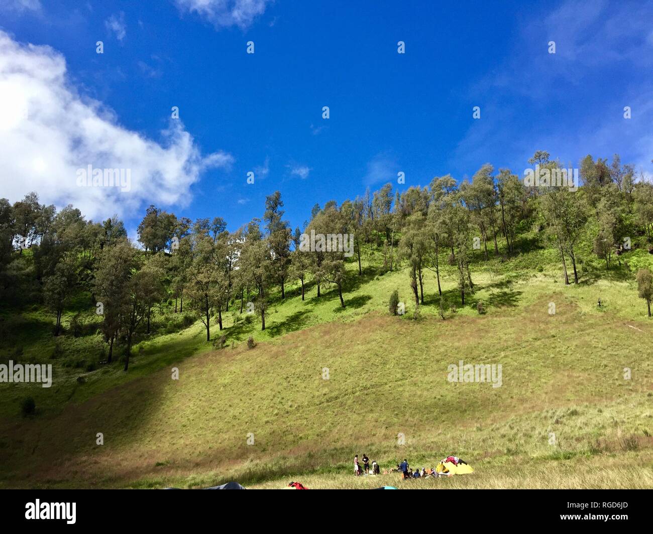 Mount Semeru Hiking Stock Photo