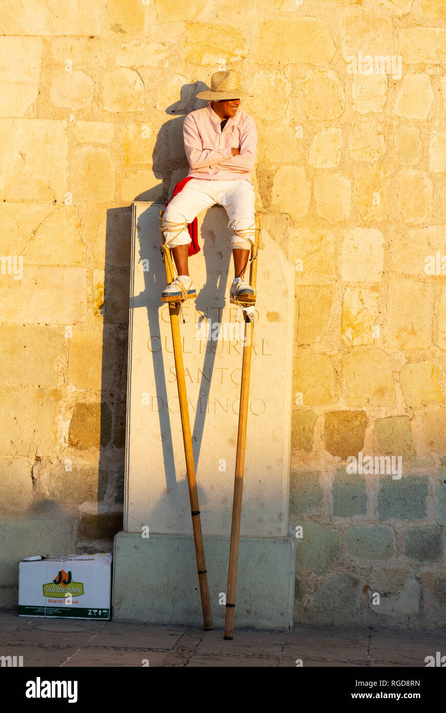 Local man wearing stilts, oaxaca, mexico Stock Photo Alamy