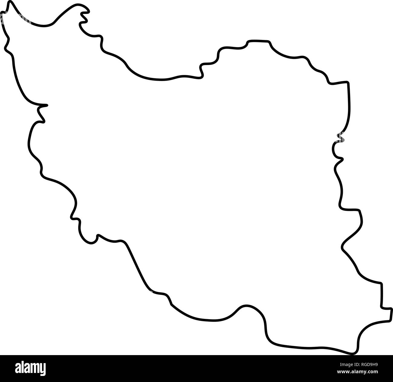 Map of Iran - outline. Silhouette of Iran map vector illustration Stock Vector