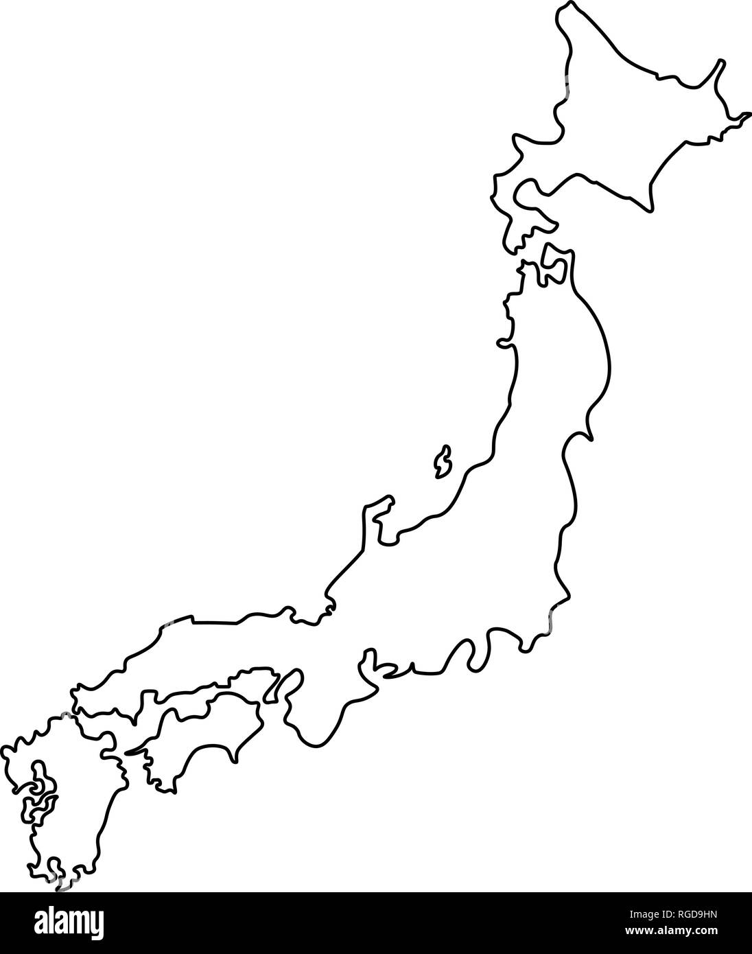 Map Of Japan Outline Silhouette Of Japan Map Vector Illustration Stock Vector Image Art Alamy