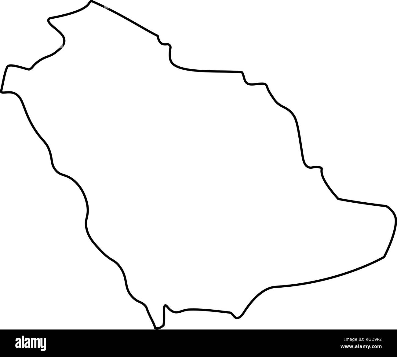 Map of Saudi Arabia - outline. Silhouette of Saudi Arabia map vector illustration Stock Vector