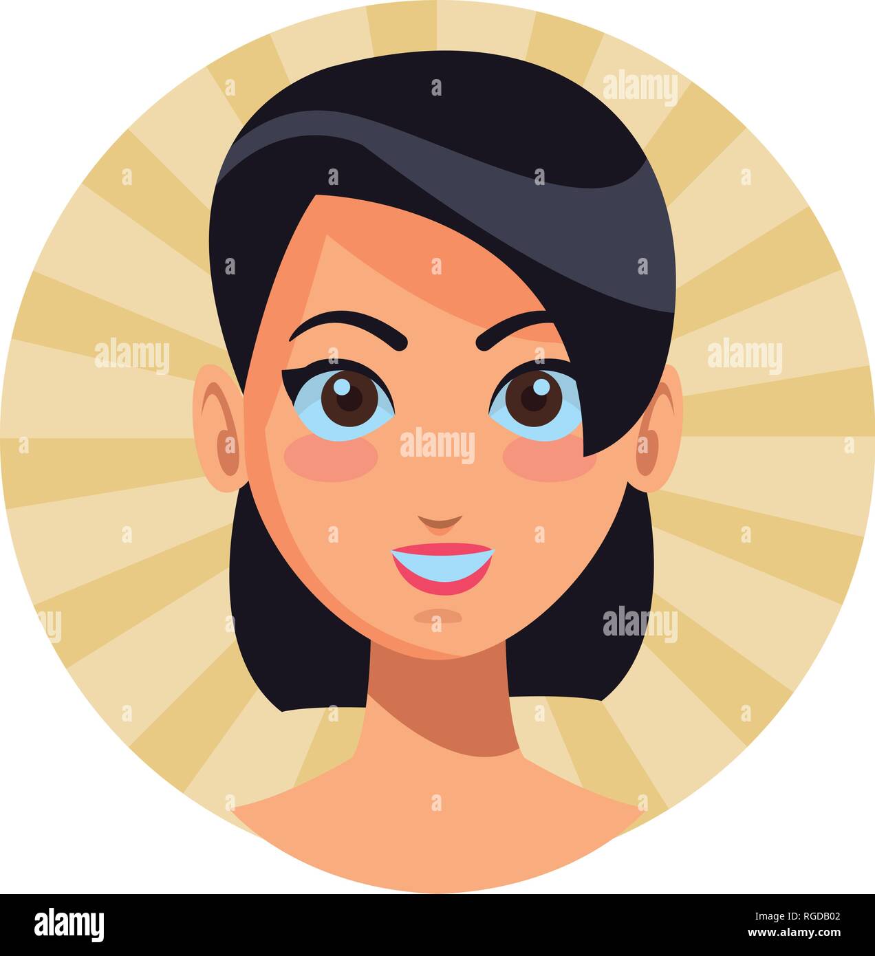 Young Woman Face Cartoon Stock Vector Image And Art Alamy