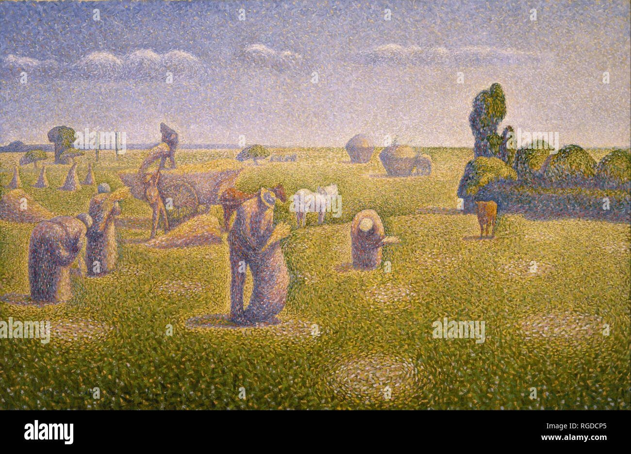 The Harvesters. Date/Period: 1892. Oil on canvas. Width: 123.5 cm. Height: 79.1 cm (without frame). Author: CHARLES ANGRAND. Stock Photo