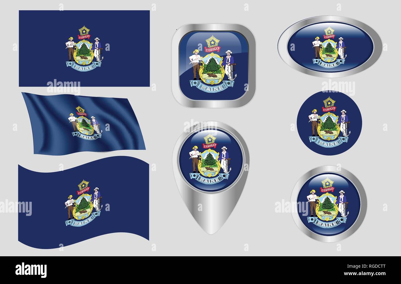 Flag Of Maine Stock Vector Image &amp; Art - Alamy