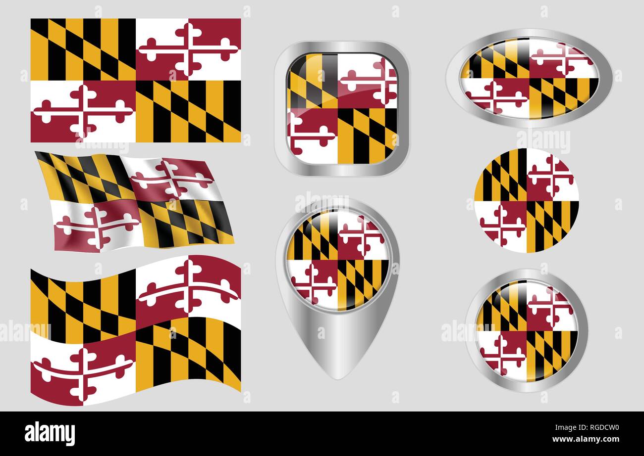 Flag of Maryland Stock Vector Image & Art Alamy