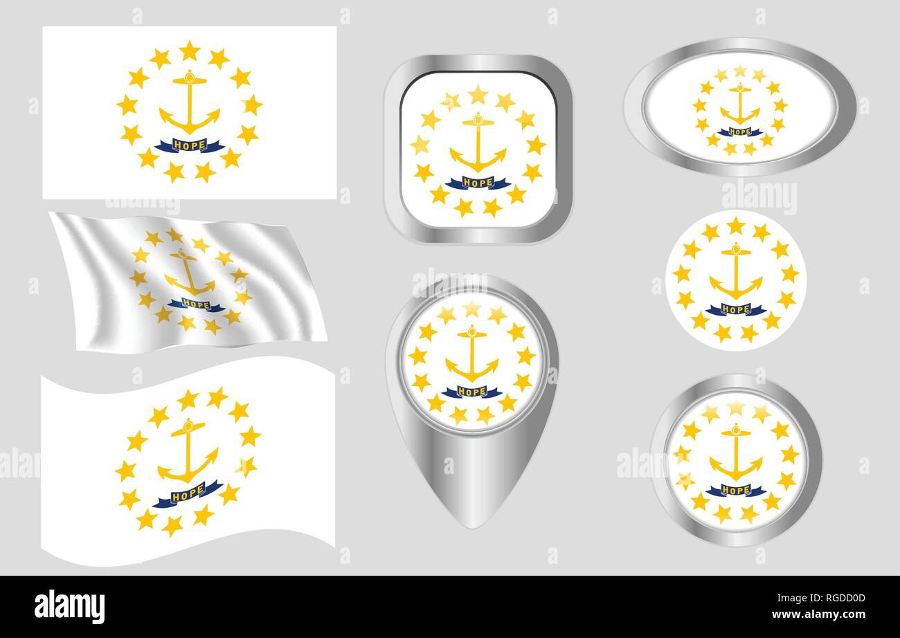 Flag of Rhode Island Stock Vector