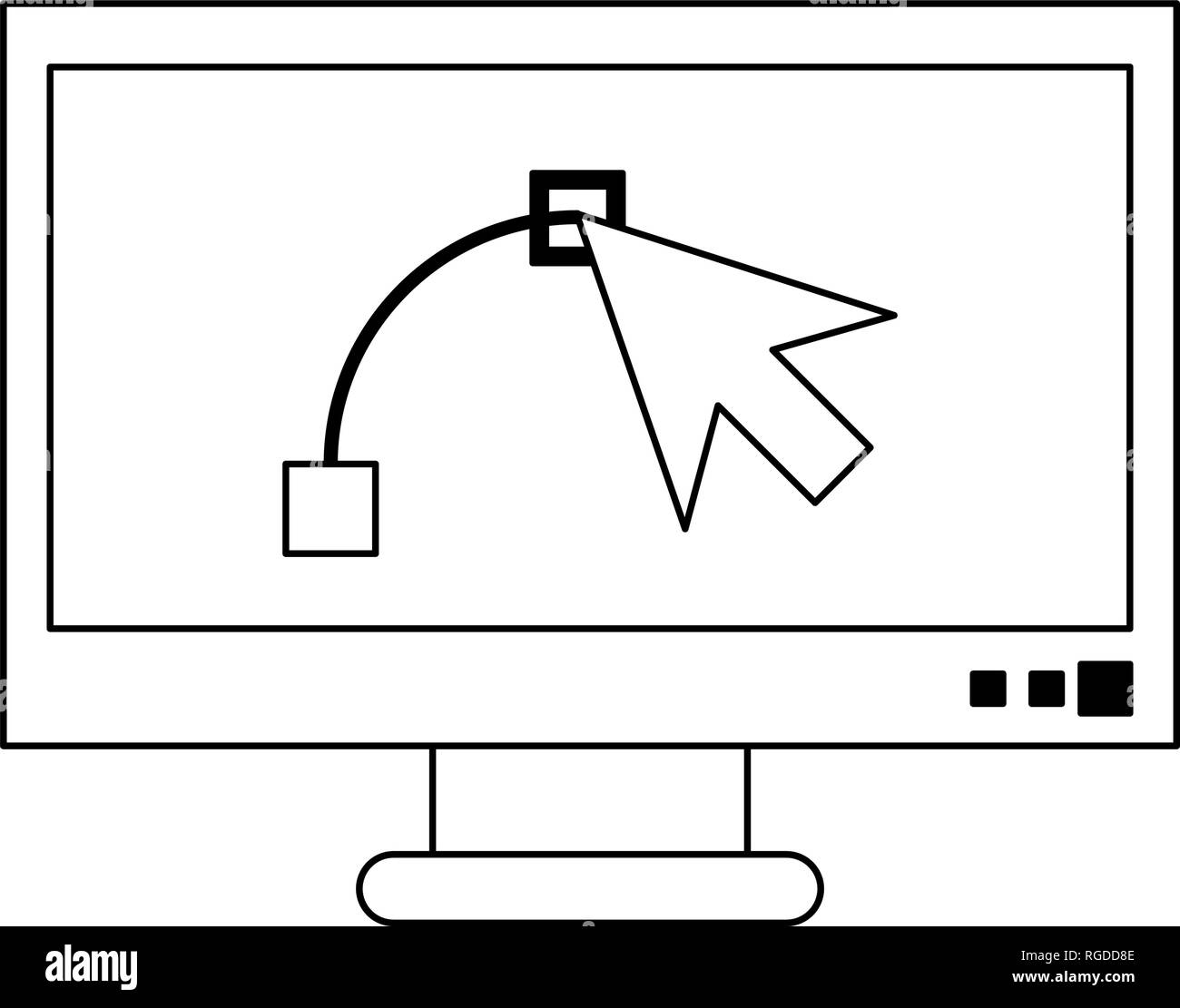 Graphic design computer software black and white Stock Vector Image ...