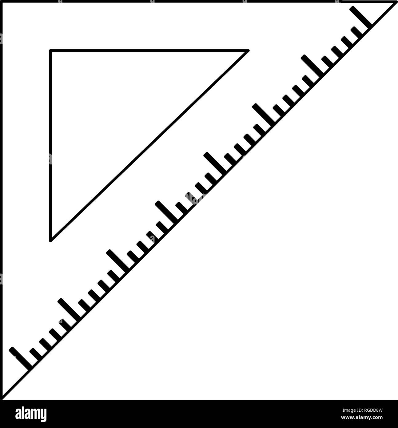 Triangle ruler symbol black and white Stock Vector Image & Art Alamy