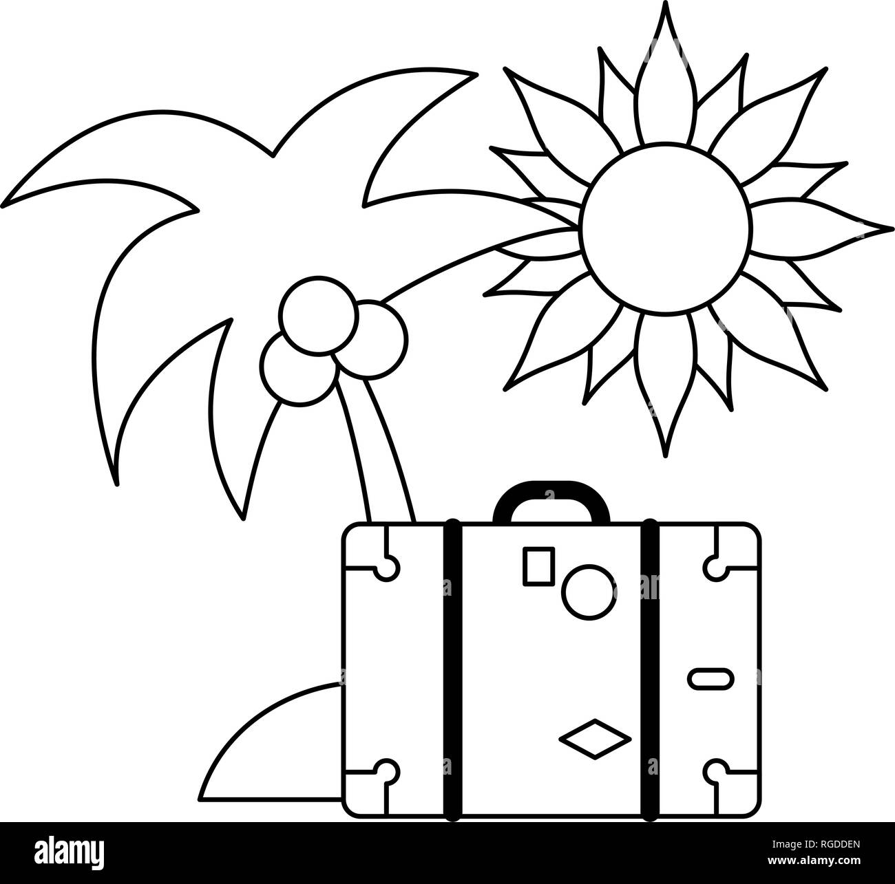 summer-and-vacations-black-and-white-stock-vector-image-art-alamy