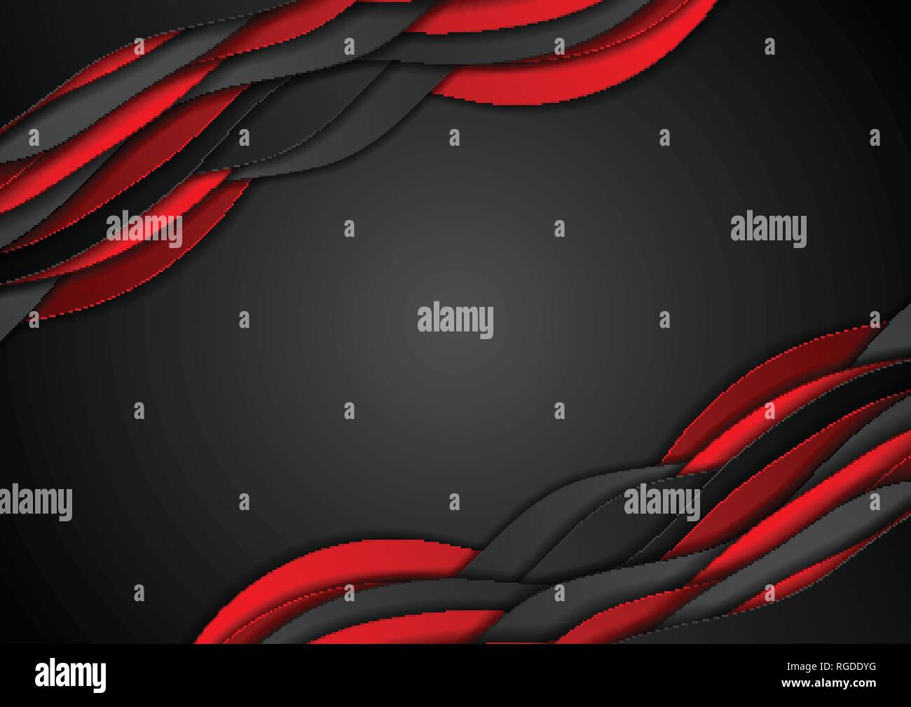 Red and black abstract wavy corporate digital background. Vector ...