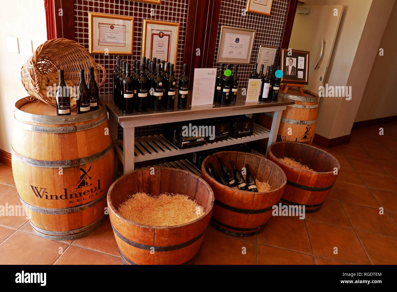 The Windmeul Wine Cellar is situated in the Agter Paarl alongside the