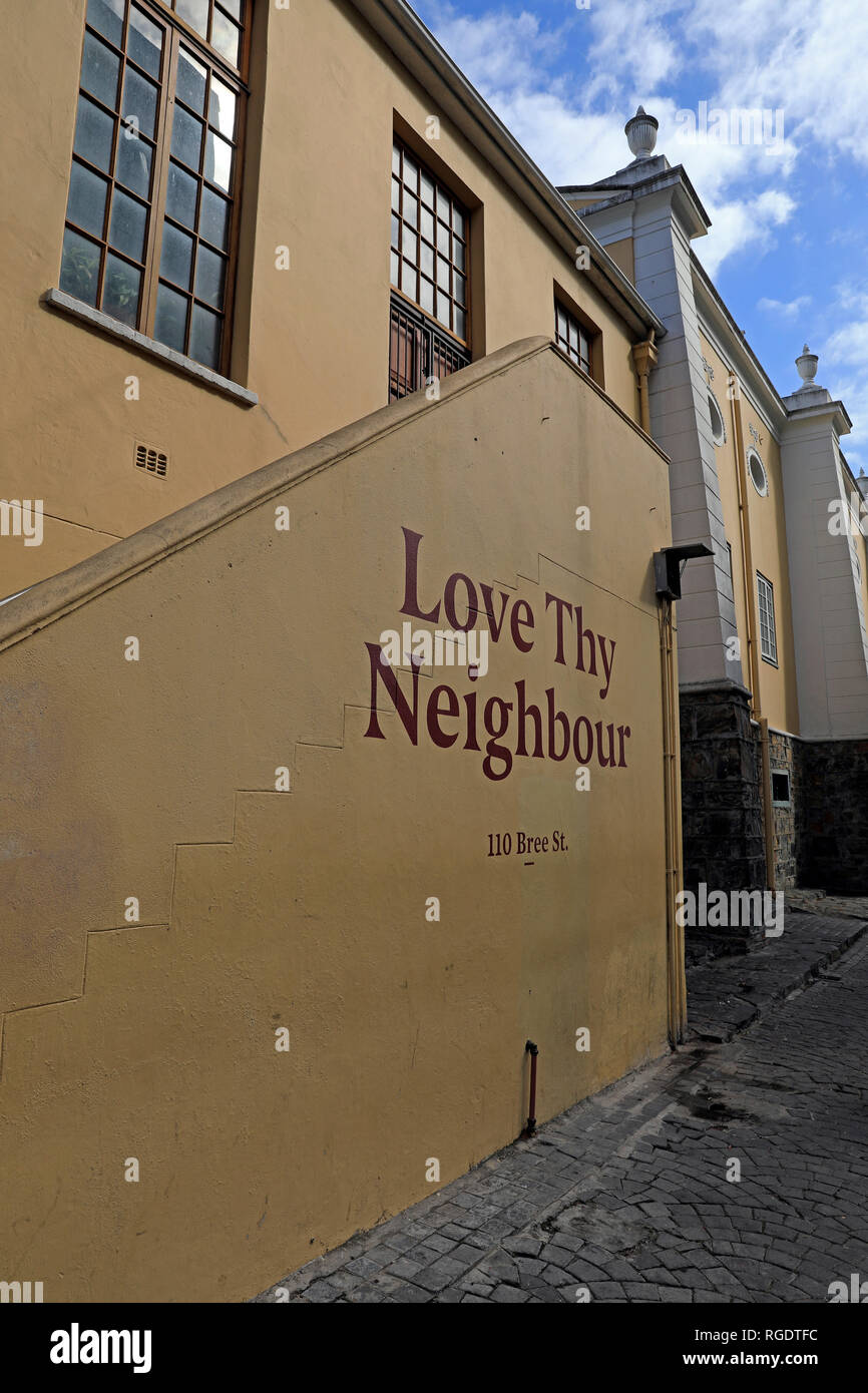 Love thy Neighbour on Bree Mediterranean eatery, Bree Street, Cape Town, South Africa. Stock Photo