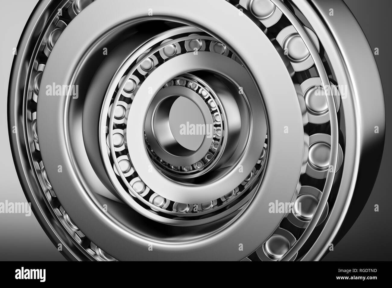 3D rendering. Automotive bearings auto spare parts. Tapered roller