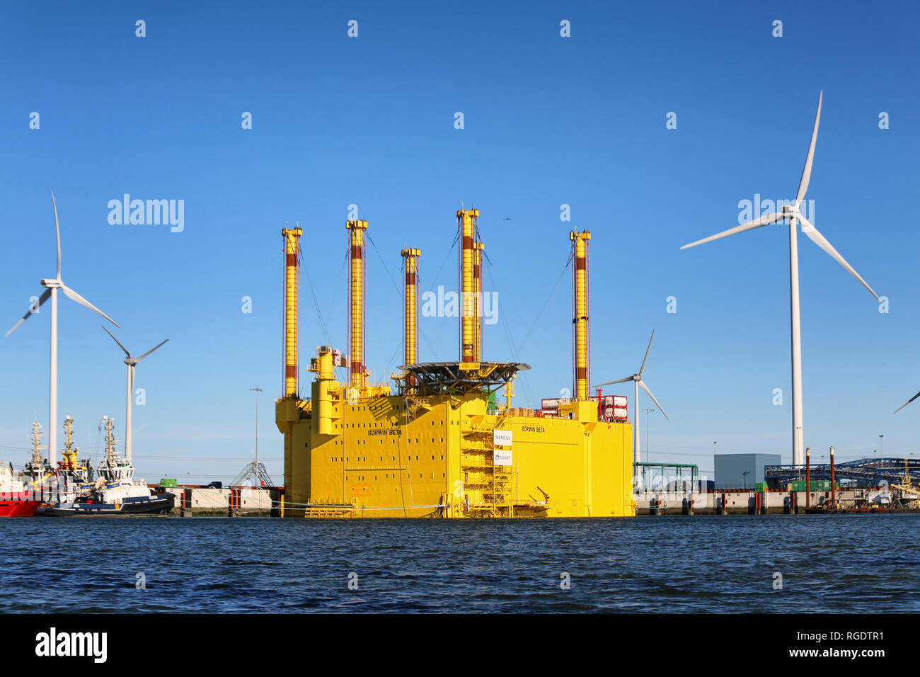 Borwin Beta Converter Station in the port of Eemshaven Stock Photo