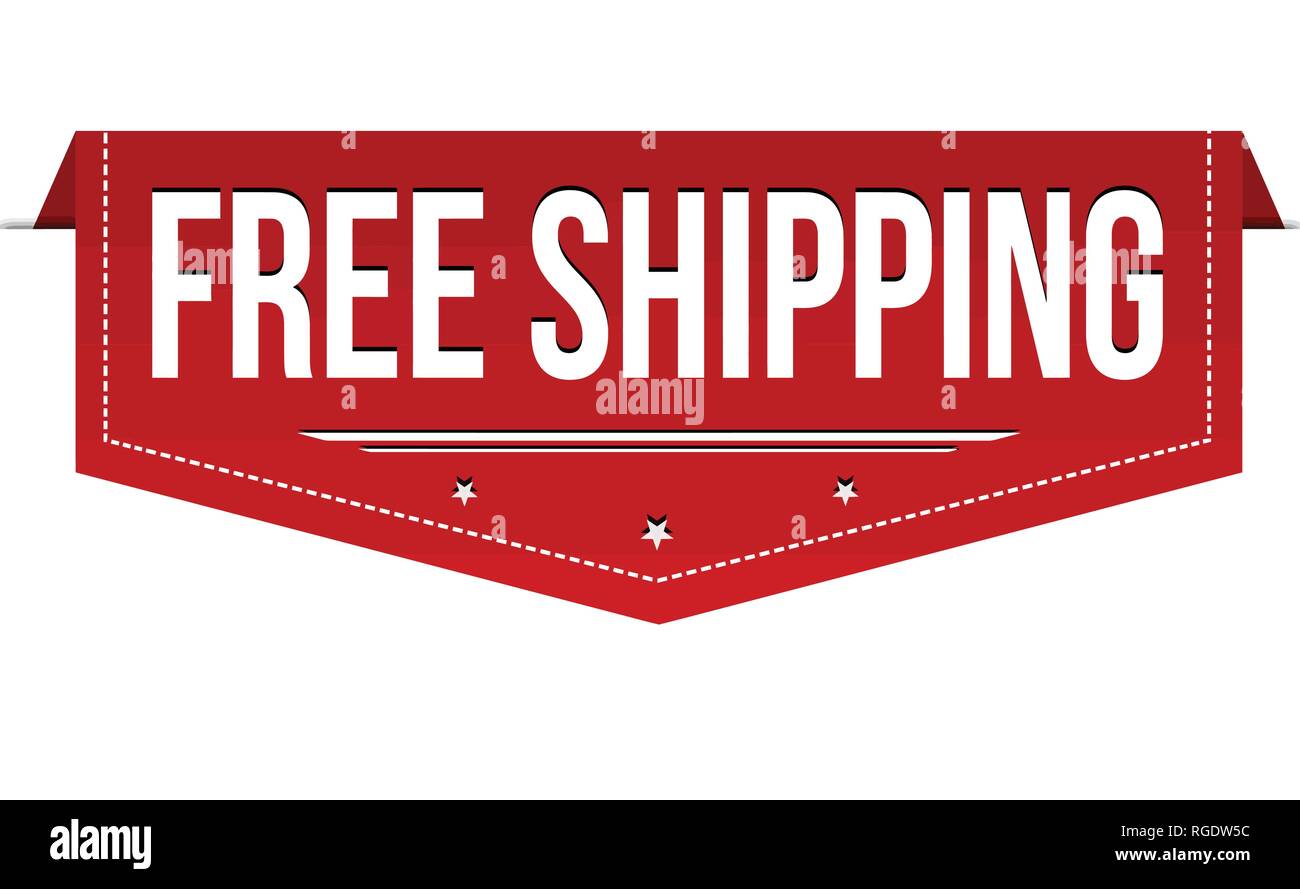 Free shipping banner design on white background, vector illustration Stock Vector