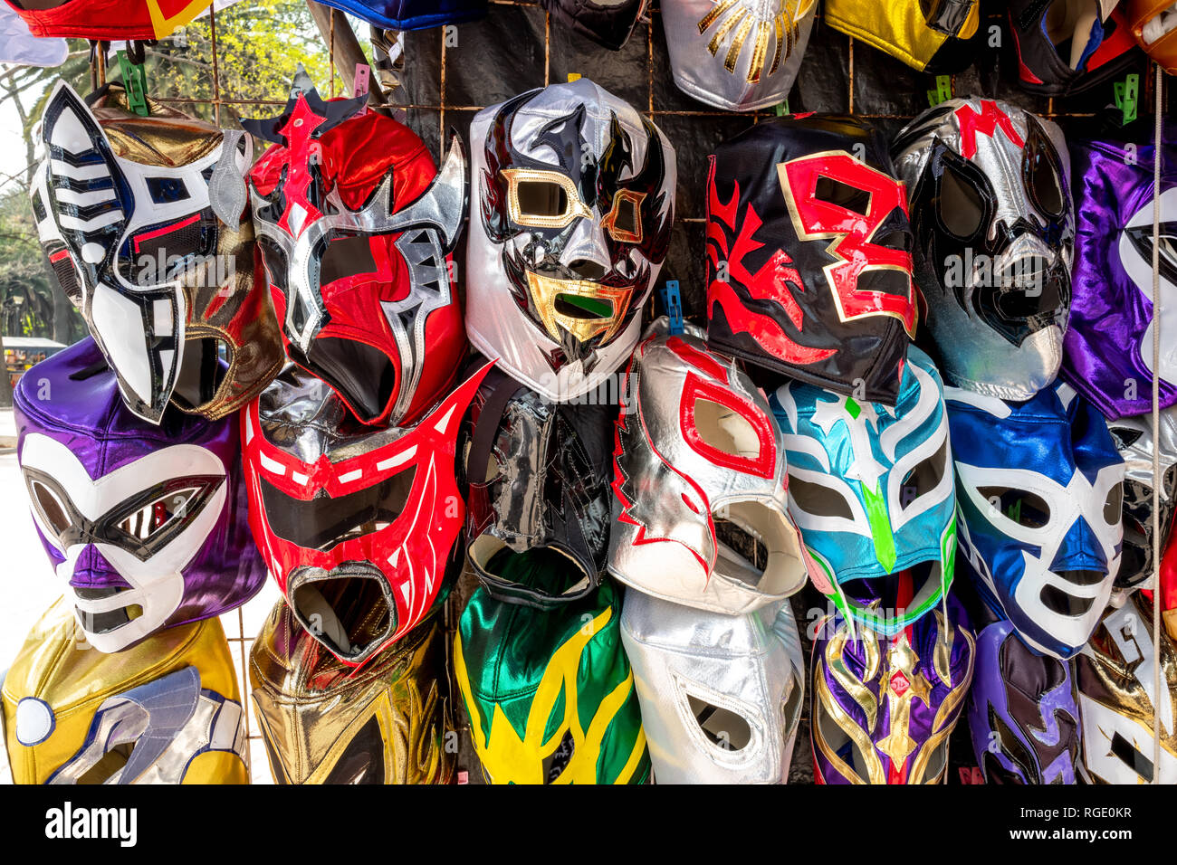 Lucha Libre wrestling masks on sale in Mexico City Stock Photo Alamy
