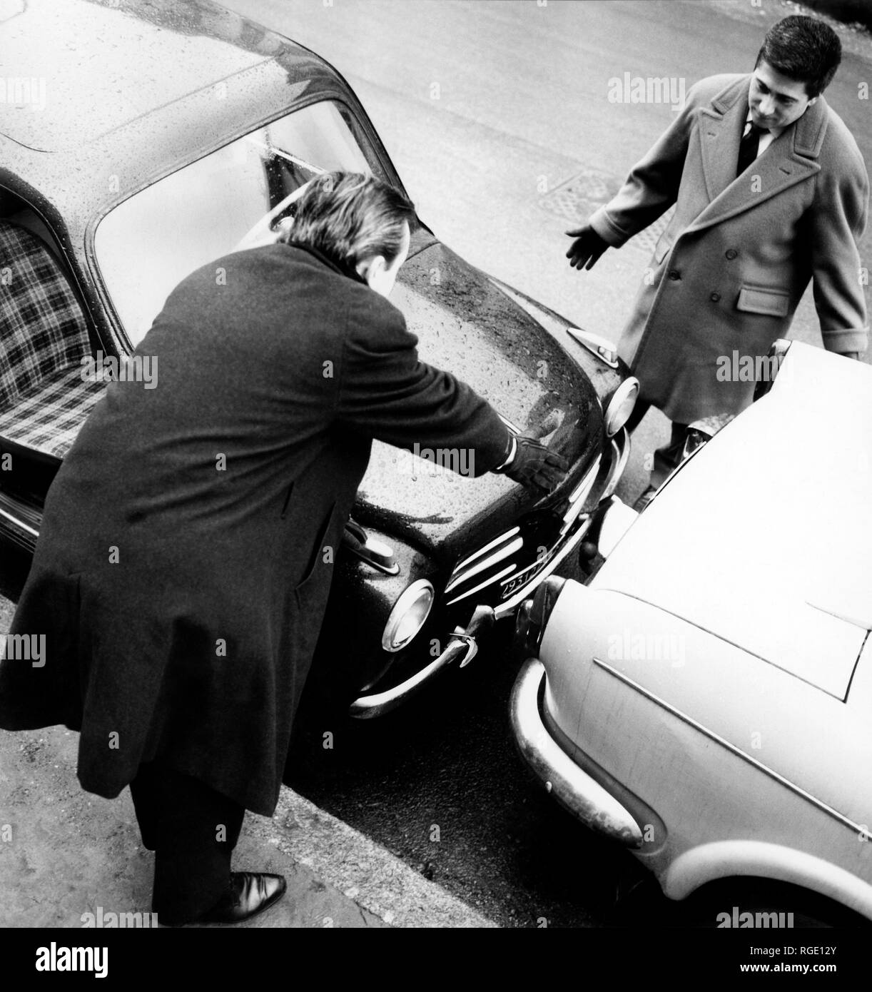 parking in milan, 1962 Stock Photo
