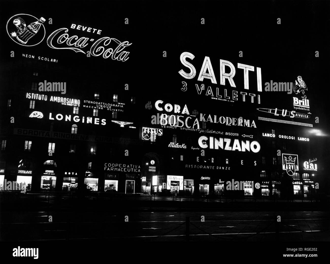 bright billboards, 1957 Stock Photo - Alamy