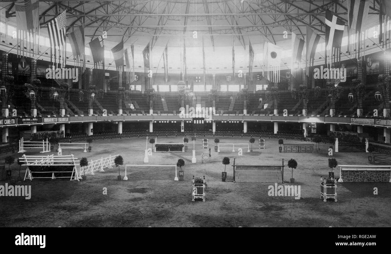 expo 1906, milan, palazzo dello sport, horse show Stock Photo