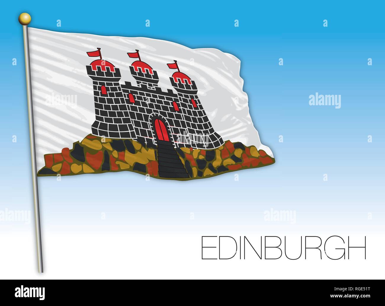 Edinburgh city county flag, United Kingdom, vector illustration Stock
