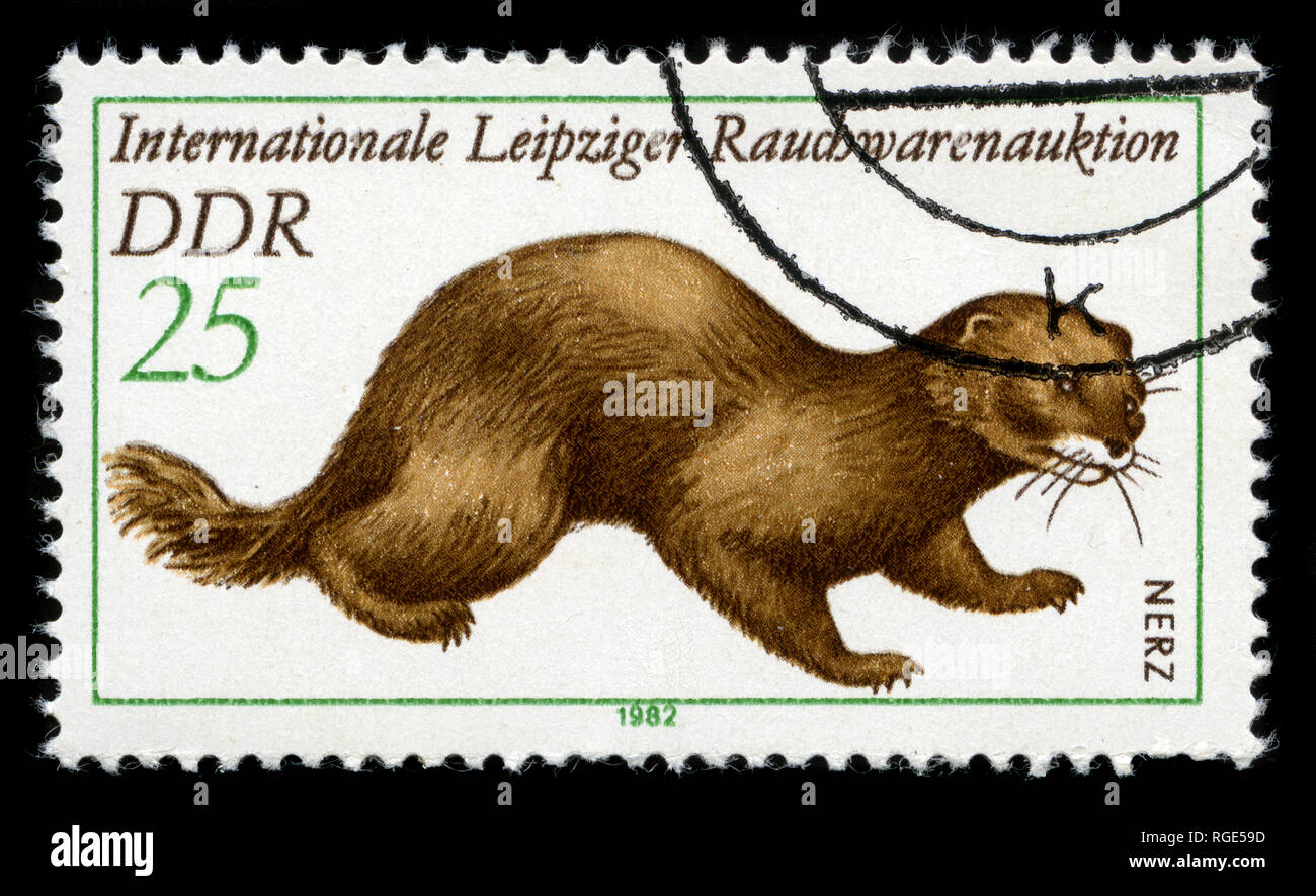 Postmarked stamp from the East Germany (DDR)  in the  series issued in Stock Photo