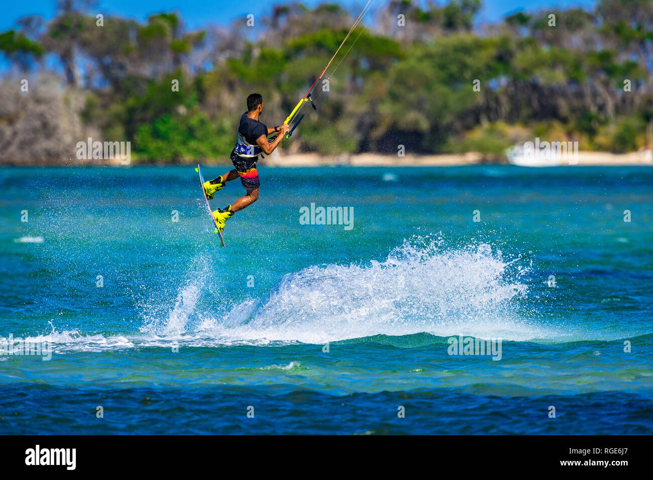 Kitesurfing on the Sunshine Coast, Queensland, Australia Stock Photo