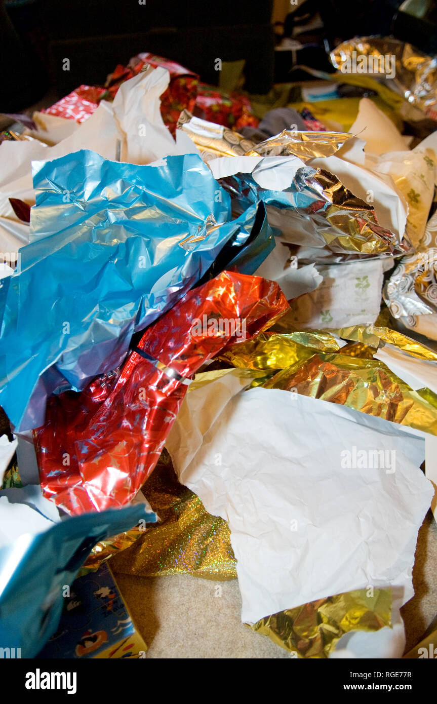 Used wrapping paper Stock Photo Alamy