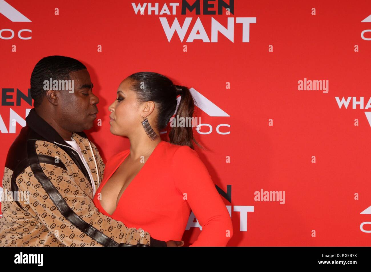 Los Angeles, CA, USA. 28th Jan, 2019. Tracy Morgan, Megan Wollover at arrivals for WHAT MEN WANT Premiere, Regency Village Theatre - Westwood, Los Angeles, CA January 28, 2019. Credit: Priscilla Grant/Everett Collection/Alamy Live News Stock Photo